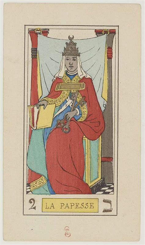 02 La Papesse Oswald Wirth Tarot Deck 1889 BnF PICRYL Public