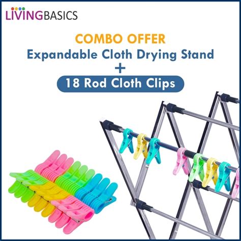 Livingbasics Ss Expandable Foldable Clothes Drying Stand W Model Combo