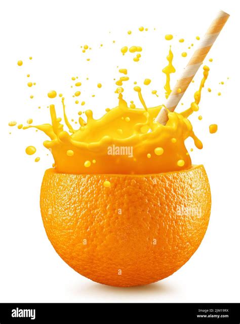 Orange Fruit As A Cup Of Orange Juice With Splash Of Juicy Crown On