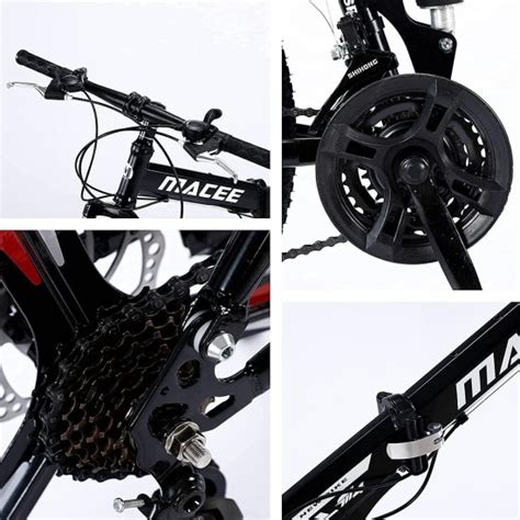 24 Inch Folding Mountain Bike with 21 Speed, High Carbon Steel Frame ...