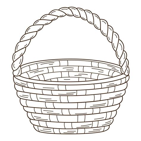 hand drawn wicker basket vector illustration
