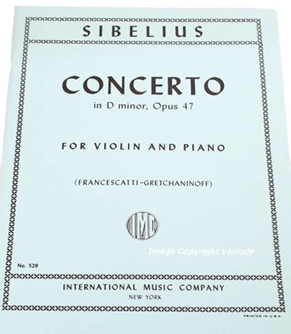 楽天市場楽譜 Sibelius Violin Concerto in D Minor Op 47 For Violin and Piano