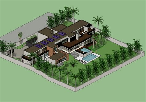 Casa Moderna D En Skp Descargar Cad Mb Bibliocad