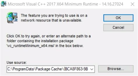 Windows Installer How Can I Fix Microsoft Visual C 2017 X64 Minimum Runtime Error During