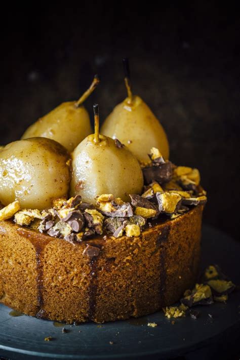 Ginger Cake With Salted Caramel Poached Pears Sugar Et Al Pear