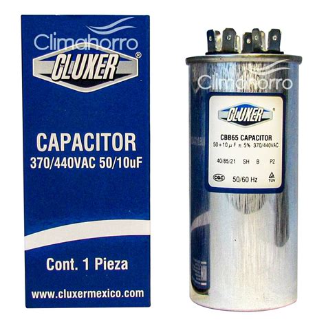 CAPACITOR DE TRABAJO 50 10 MFD VOLTAJE DUAL 370 440 VAC 5 CLUXER