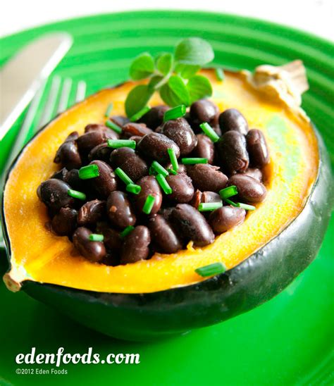 Eden Foods Eden Recipes Caribbean Black Bean Stuffed Acorn Squash