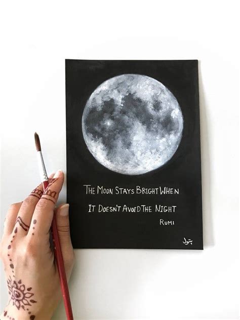 Moon Painting Rumi Space Art Moon Phases Original Painting To The Moon