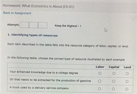 Solved 1 Identifying Types Of Resources Each Item Described