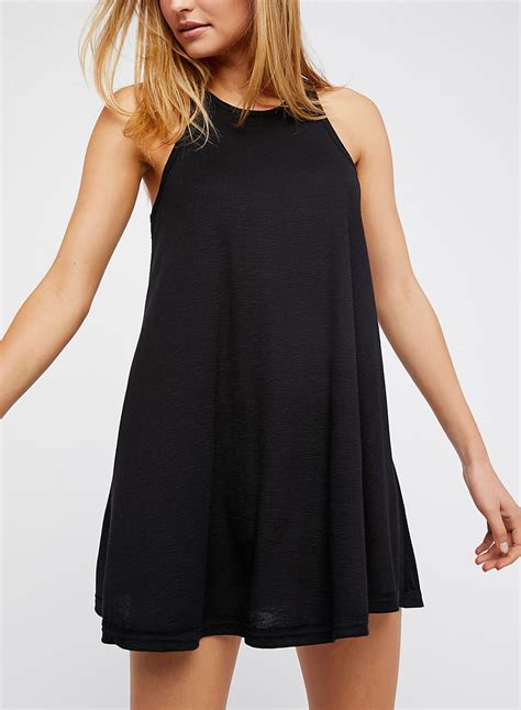 Black Summer Concise Loose Solid Sleeveless Round Neck A Line Mini