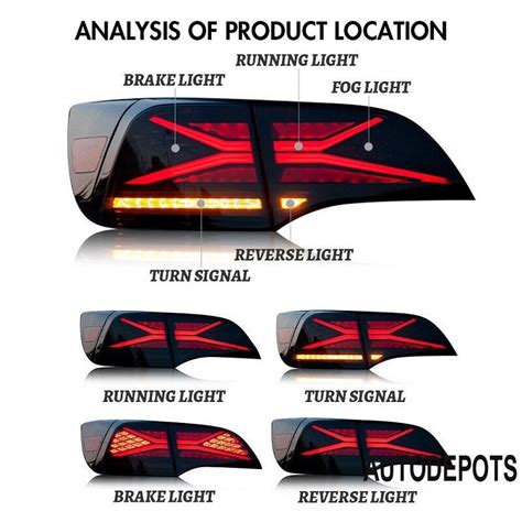 Tesla Model 3 Model Y 2017 2022 Smoked Led Tail Lights Lamp Pair Asse