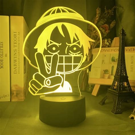 Anime One Sztuk Lampa Rysunek Luffy Sanji Zoro Nami 3D Led Lampka Nocna