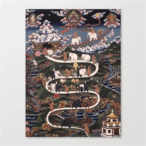 The Nine Stages Of Abiding Buddhist Path Of Samatha Canvas Print By