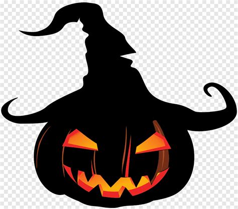 Black Jack O Lantern Illustration Pumpkin Jack O Lantern Witch Hat