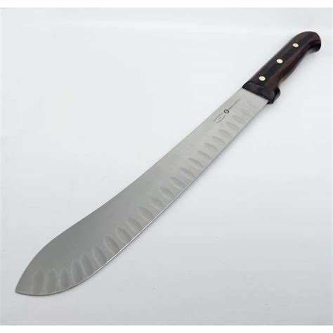 ROSEWOOD HANDLE BUTCHERS KNIFE WITH GRANTON EDGE - Samuel Staniforth Ltd