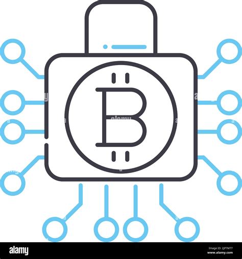 icône de ligne de cryptographie symbole de contour illustration