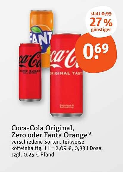 Coca Cola Original Zero Oder Fanta Orange Angebot Bei Tegut