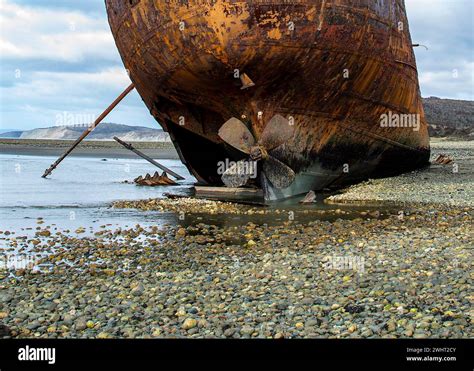 Aground Ship At Cabo San Pablo Beach Argentina Stock Photo Alamy