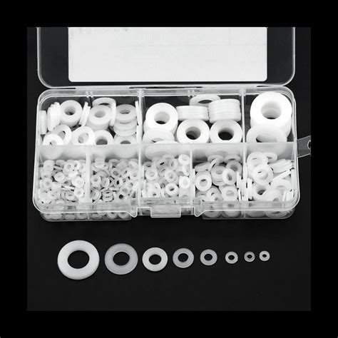 500Pcs White Nylon Flat Washer Gasket Set M2 M2 5 M3M4M5 M6 M8 M10