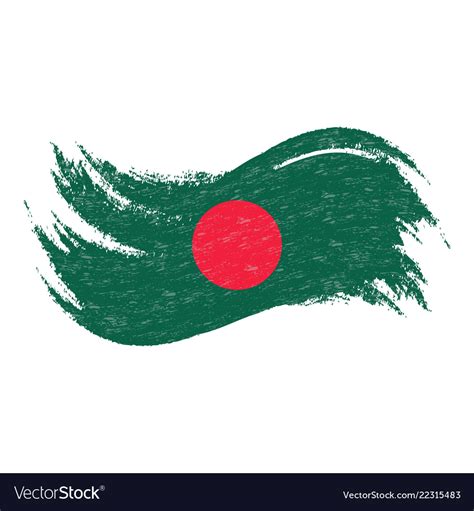 National Flag Of Bangladesh Redwork Embroidery Custom Embroidery