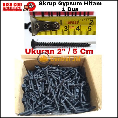 Sekrup Gypsum 1 Dus Ukuran 2 Inch 5 CM Hitam Tajam Skrup High