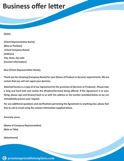 18 Business Service Offer Letter Sample Doctemplates