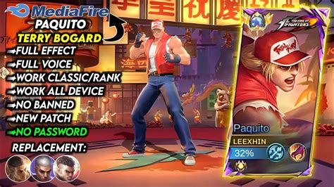 New Script Skin Paquito Kof Terry Bogard Np Password Full Effect