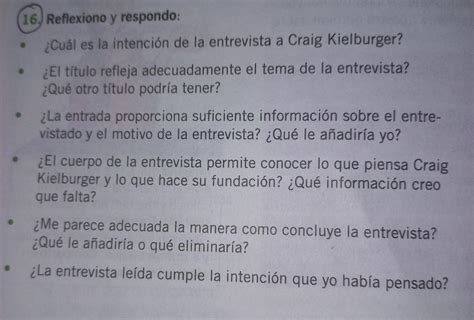 Reflexiono Y Respondo Cu L Es La Intenci N De La Entrevista A