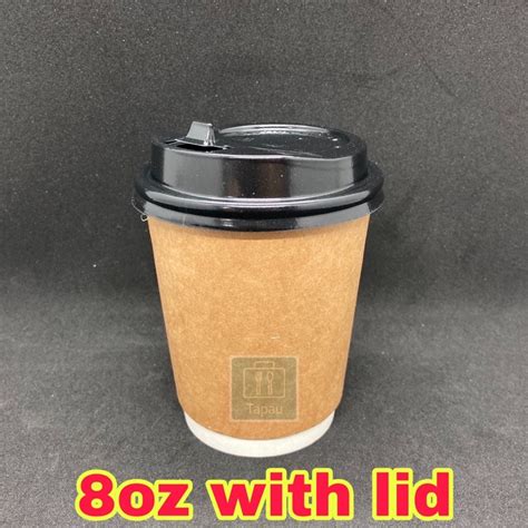 Tapau Paper Hot Cup Oz With Lid Double Wall Pcs