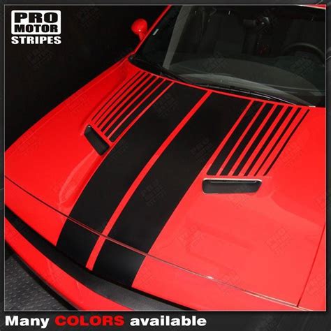 Dodge Challenger 2008-2018 Split Hood T-Stripes w/ Strobe Decals 1st ...