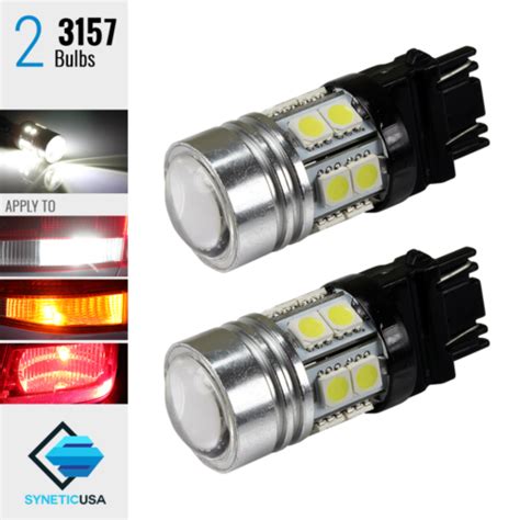 2 X 3157 4114 6000K White Backup Reverse Projector SMD Chip LED Light