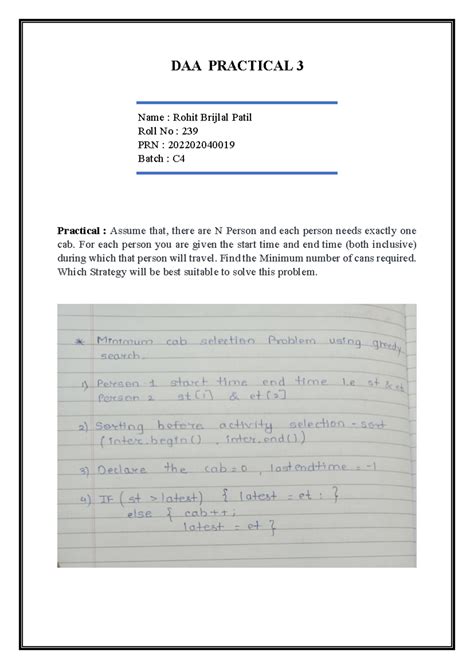 Daa Practical Design Analysis And Algorithm Daa Practical