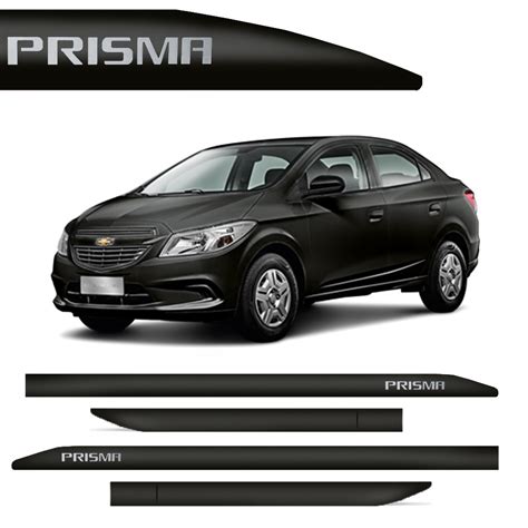 Novo Friso Lateral Slim Chevrolet Prisma Preto Global R 109 99 Em