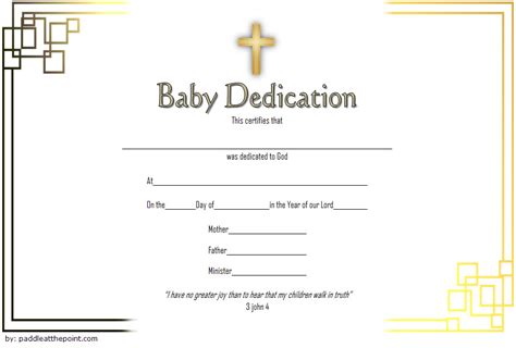 7 Free Printable Baby Dedication Certificate Templates FREE Fresh