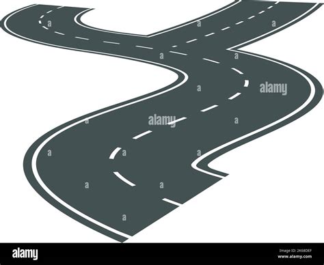 Curved Road In Perspective Asphalt Way City Pathway Stock Vector Image And Art Alamy