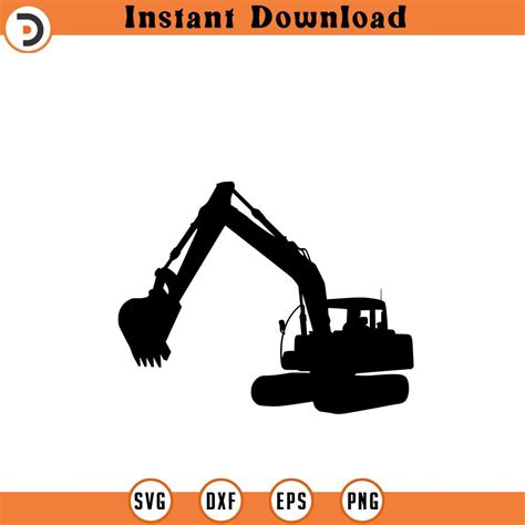 Backhoe SVG file Silhouette 1 excavator SVG - Inspire Uplift