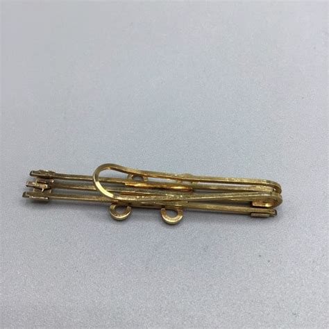 Vintage Flex Let Gold Filled Tie Bar Cufflinks Set Gem