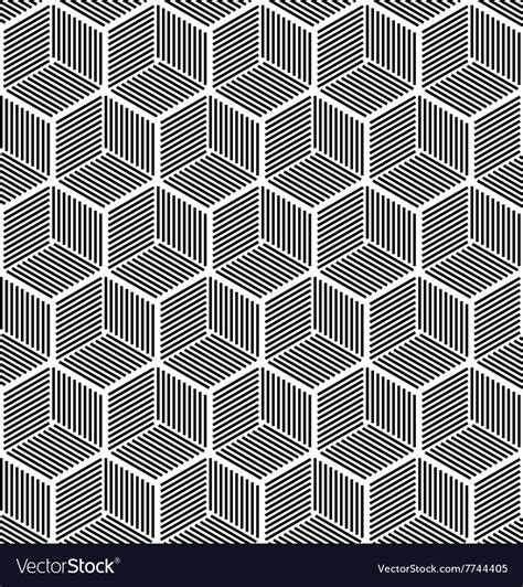 Seamless hexagonal line cube pattern Royalty Free Vector