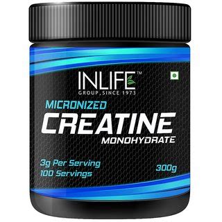 Buy INLIFE Micronized Creatine Monohydrate Powder Supplement 300 Grams