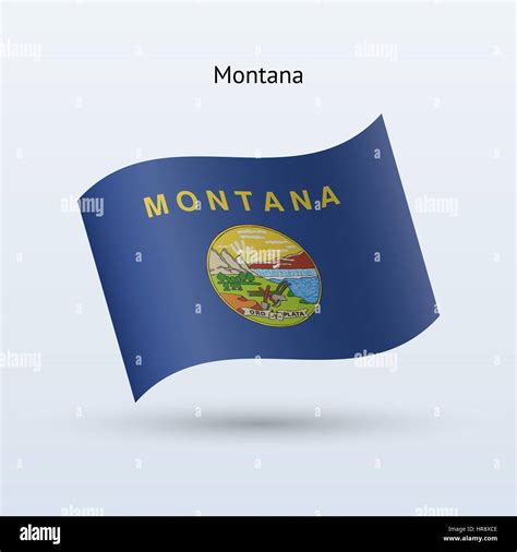 State Of Montana Flag Waving Form On Gray Background Vector