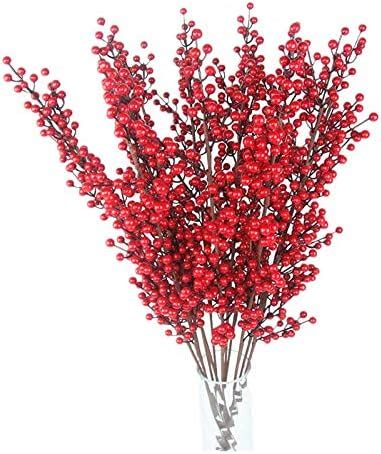 Amazon Inch Artificial Red Berry Stems Branches Faux Berries