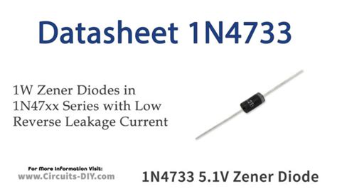 1n4733 51v 1w Zener Diode Datasheet