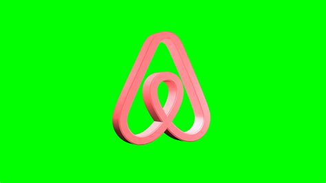 Airbnb 3D Logo Emblem Revolving Loop Animation On Green Screen