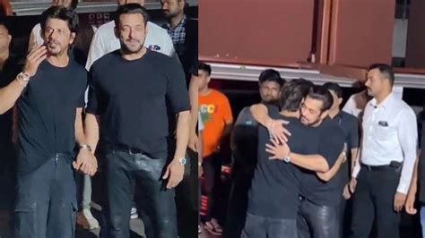 Shah Rukh Khan Hugs Salman Khan Birthday Party Viral Video - Filmibeat