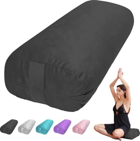 Yoga Bolster Pillow For Restorative Yoga Meditation Pillow With Velvet Cover