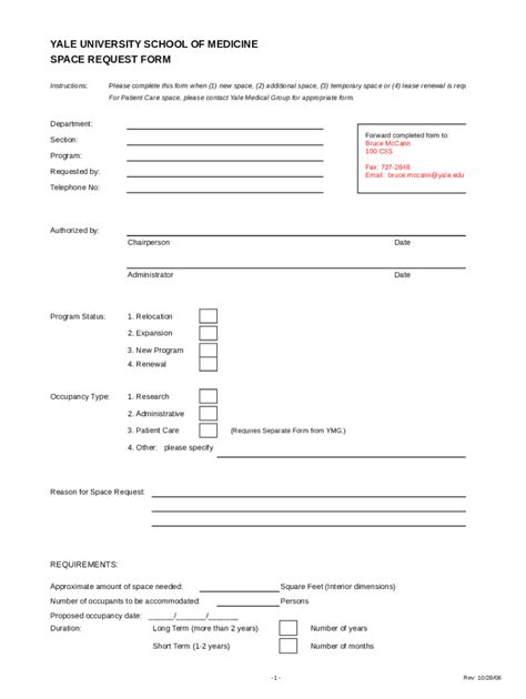 Fillable Online Space Request Form Fax Email Print Pdffiller