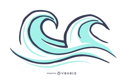 Ilustra O De Ondas De Surf Isolado Baixar Vector