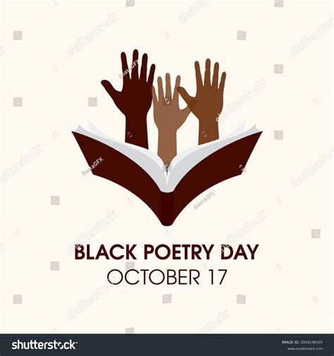 Black Poetry Day Vector Black Raised Stock Vector Royalty Free 2058196505