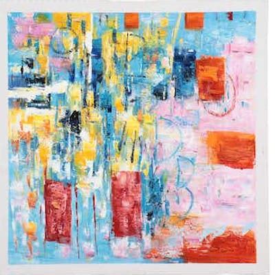 Bing Abstract Oil Painting on Unstretched Canvas, 21st Century | Barnebys