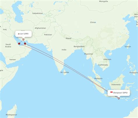 All Flight Routes From Denpasar To Lar DPS To LRR Flight Routes